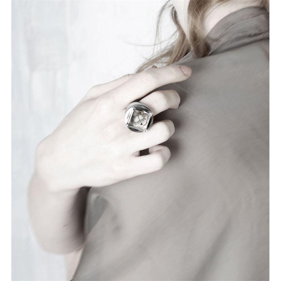 Sacred heart 'Entropia' ring ENTROPIA | AN CDR LASER CUO EX VARG